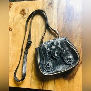 El vaquero Bronze leather shoulder bag